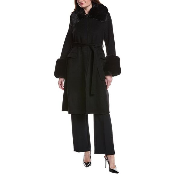 La Fiorentina WomensWool Coat Black